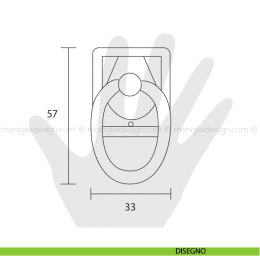 Maniglia pendente per mobile Metal Style Florence 33x57 mm MG2912 2