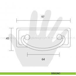 Maniglia pendente per mobile Metal Style Florence interasse 64 mm MG2495 2