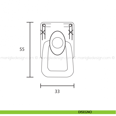 Maniglia ciondolo per mobile Metal Style Florence 33x55 mm MG2777 disegno