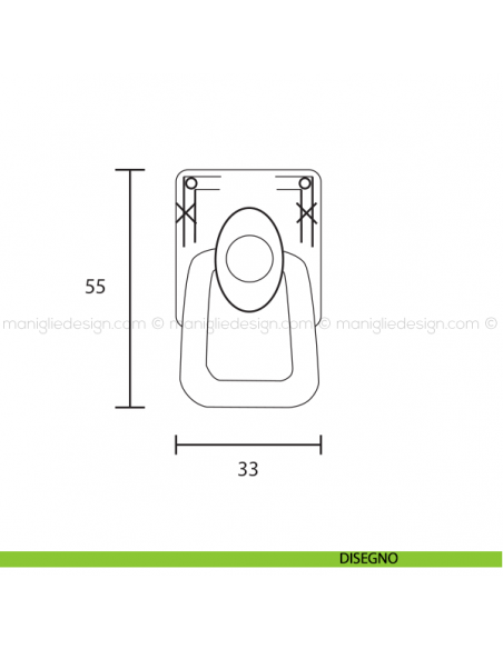 Maniglia ciondolo per mobile Metal Style Florence 33x55 mm MG2777 disegno