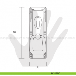 Maniglia pendente foro chiave per mobile Metal Style Florence 33x97 mm MG2781 2