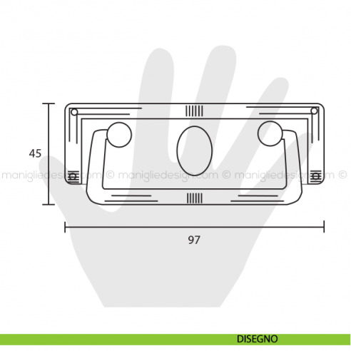Maniglia per mobile Metal Style Florence interasse 64 mm MG2351 disegno