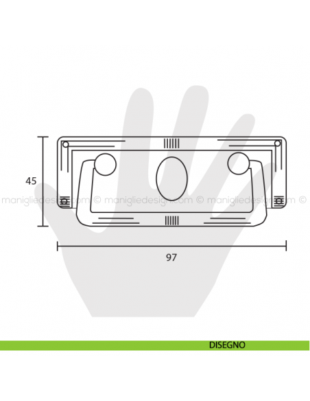 Maniglia per mobile Metal Style Florence interasse 64 mm MG2351 disegno