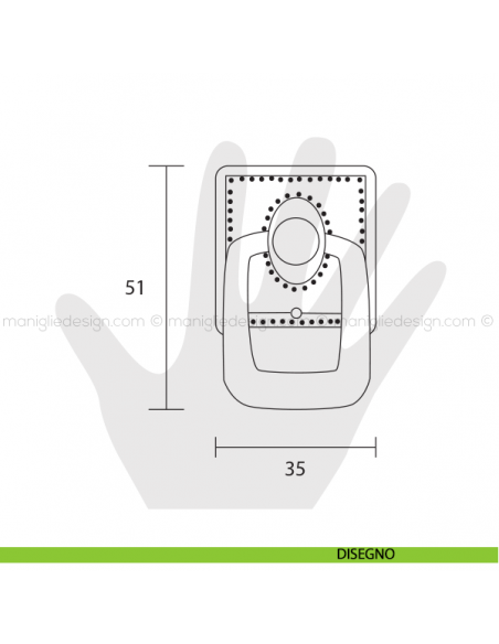 Maniglia ciondolo per mobile Metal Style ottone antico 33x51 mm MG2923 disegno