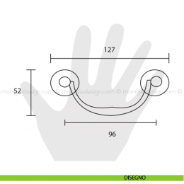 Maniglia pendente anticata per mobile Metal Style interasse 96 mm MG2229 2