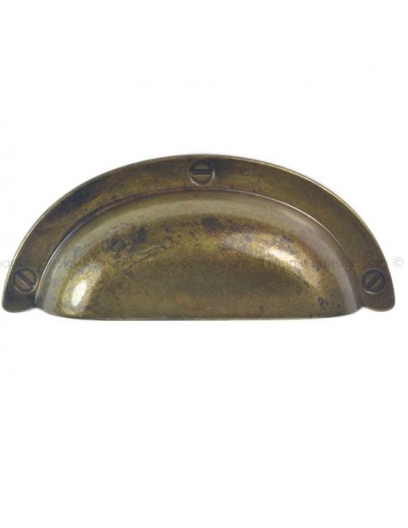 Maniglia conchiglia ottone antico per mobile Metal Style interasse 64 mm MG4237