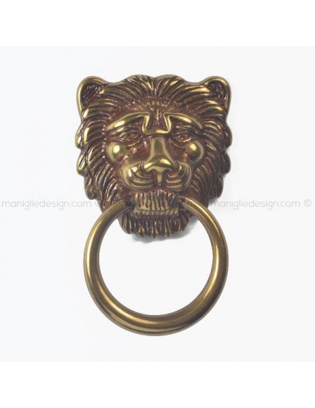 Maniglia leone per mobile Metal Style oro patinato