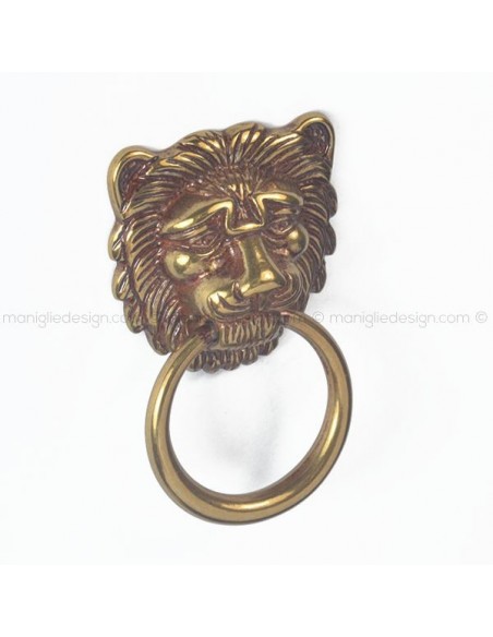 Maniglia leone per mobile Metal Style oro patinato