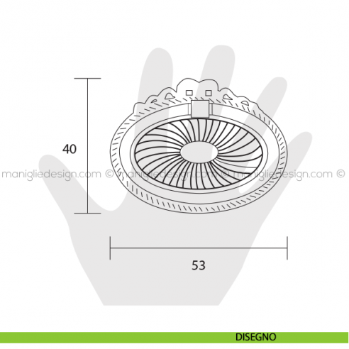Maniglia ottone anticato per mobile Metal Style MG2412 disegno