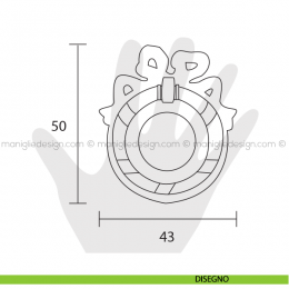 Maniglia per mobile Metal Style Patinè BM interasse 50 mm MG2858 2