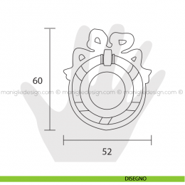Maniglia per mobile Metal Style Patinè BM interasse 60 mm MG2864 2