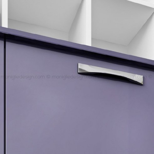 Maniglia cromo satinato per cucina Metal Style interasse 128 mm MG26077