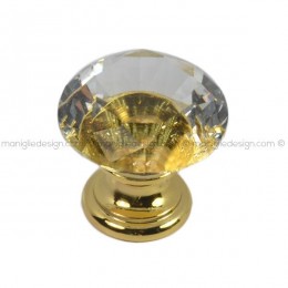 Pomolo in vetro per mobile Metal Style bagno oro MG32752