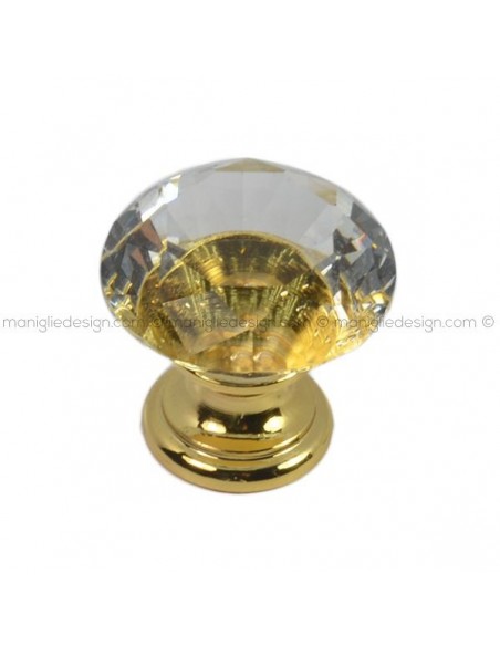 Pomolo in vetro per mobile Metal Style bagno oro MG32752