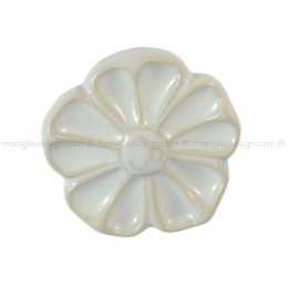 Pomolo in ceramica bianca per mobile Metal Style nichel lucido MG30100 2