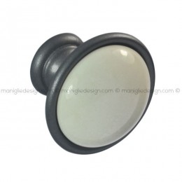 Pomolo ceramica avorio per mobile Metal Style graphite MG32303