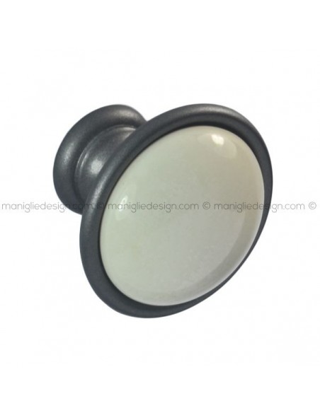 Pomolo ceramica avorio per mobile Metal Style graphite MG32303