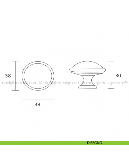 Pomolo ceramica avorio per mobile Metal Style nickel lucido MG32302 disegno