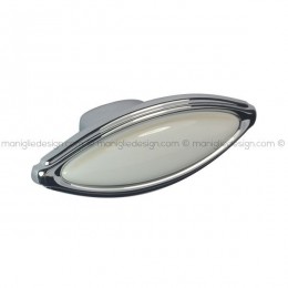 Pomolo ceramica bianca per mobile Metal Style cromo lucido MG31047