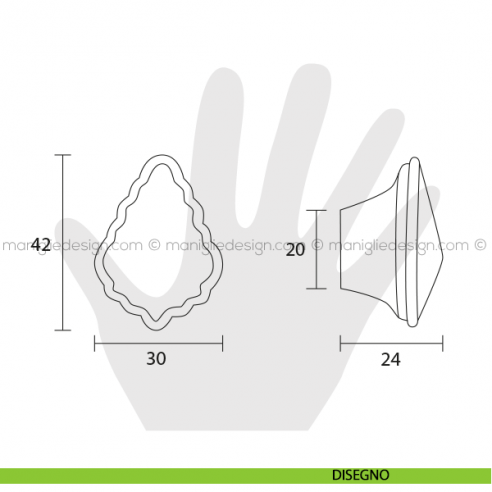 Pomolo Swarovski per mobile Metal Style cromo lucido MG29907 disegno