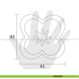 Pomolo fiore per mobile Estamp 5613 2