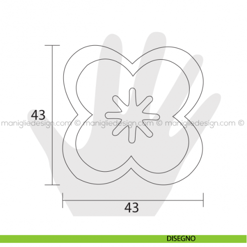 Pomolo fiore per mobile Estamp 5613 disegno
