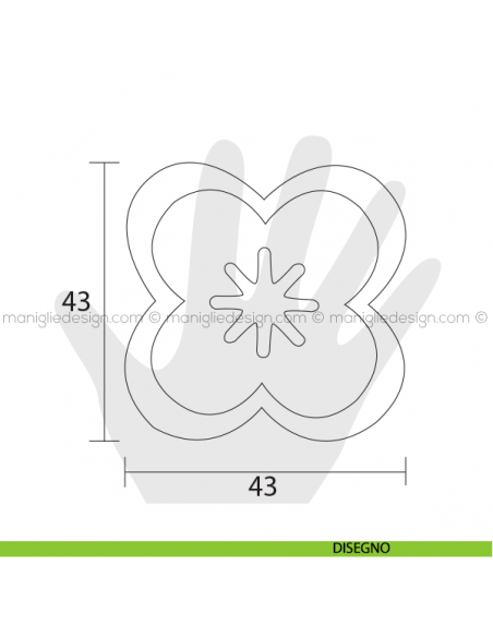 Pomolo fiore per mobile Estamp 5613 disegno