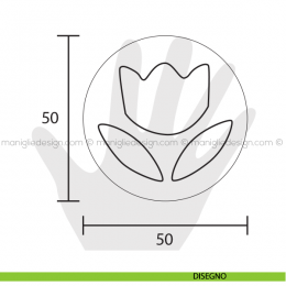 Pomolo fiore in cerchio per mobile Estamp 5614 2