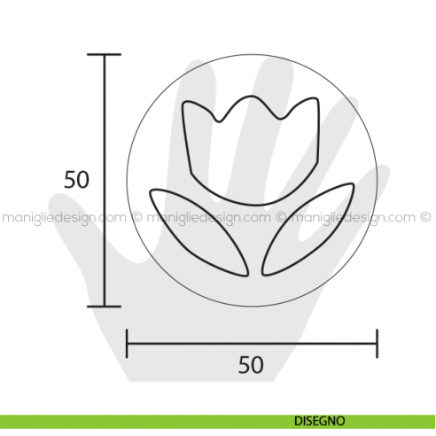 Pomolo fiore in cerchio per mobile Estamp 5614 disegno