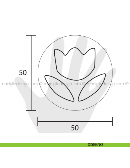 Pomolo fiore in cerchio per mobile Estamp 5614 disegno