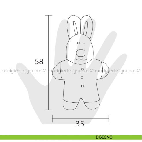 Pomolo coniglio per mobile Estamp 5623 disegno