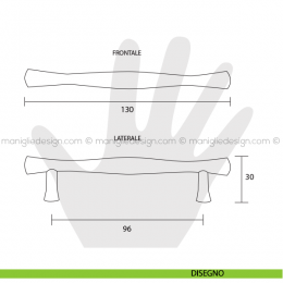Maniglia per mobile Estamp cromo opaco interasse 96 mm 7061/800 disegno 2