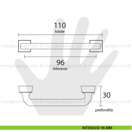 Maniglia per mobile Metal Style simil ferro interasse 96 mm MG39130 2
