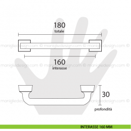 Maniglia per mobile Metal Style simil ferro interasse 160 mm MG38831 2