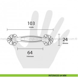 Maniglia per mobile Metal Style Florence interasse 64 mm MG20843 2
