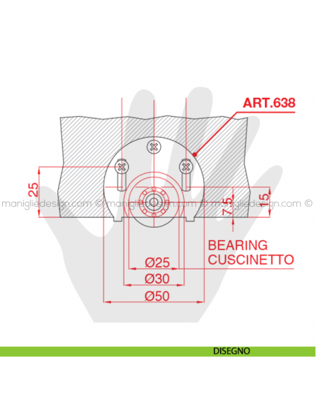 Scorrevole inferiore per mobile Terno scorrevole 638 disegno