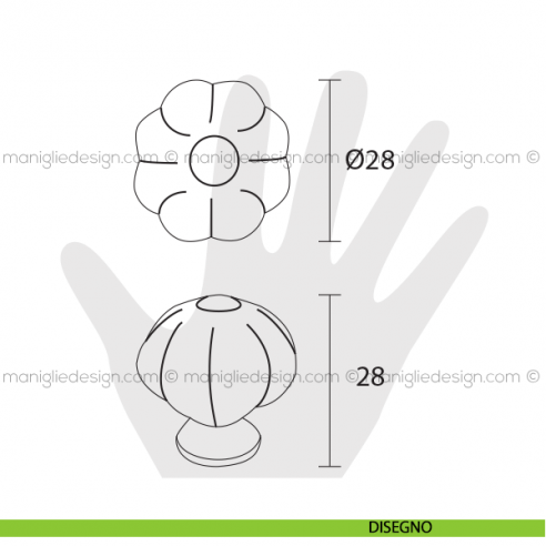 Pomolo zucca ceramica blu per mobile Metal Style cromo MG37971 disegno