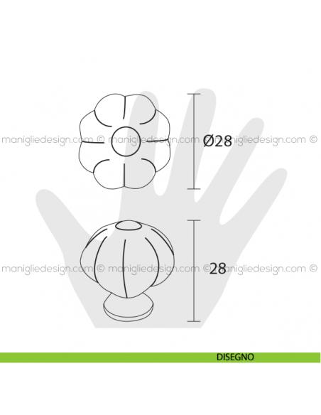 Pomolo zucca ceramica blu per mobile Metal Style cromo MG37971 disegno