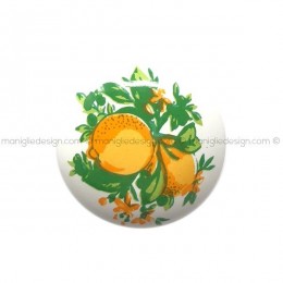 Pomolo per mobile ceramica bianca decoro arancia Metal Style MG29093 2