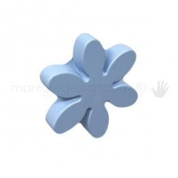 Pomolo in plastica celeste per mobile Metal Style flower MG26857