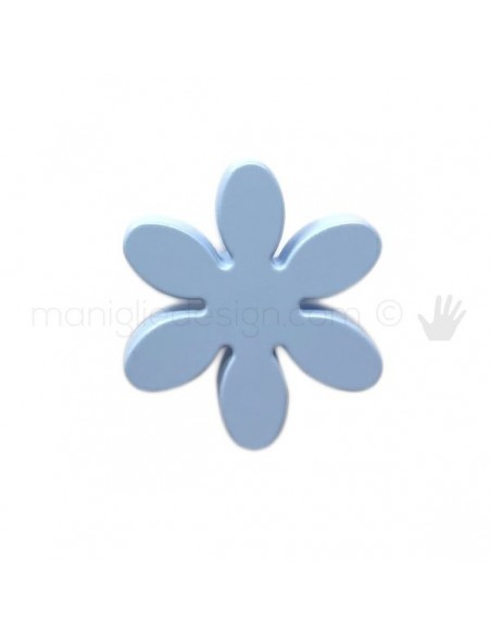 Pomolo in plastica celeste per mobile Metal Style flower MG26857