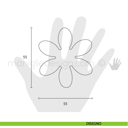 Pomolo in plastica celeste per mobile Metal Style flower MG26857 disegno