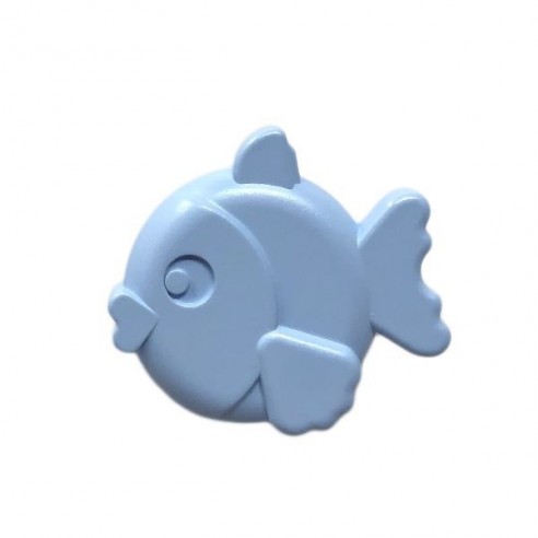 Pomolo in plastica celeste per mobile Metal Style pesce MG26893