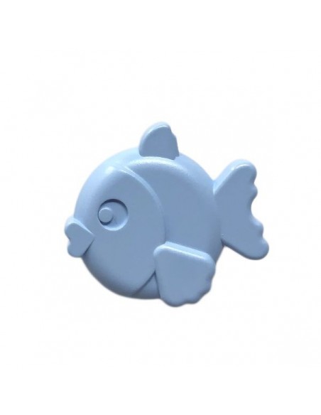 Pomolo in plastica celeste per mobile Metal Style pesce MG26893