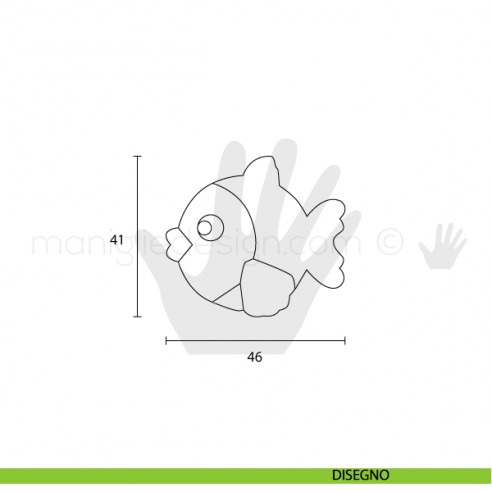 Pomolo in plastica celeste per mobile Metal Style pesce MG26893