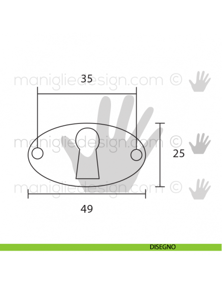 Bocchetta per mobile antico Metal Style finitura ottone antico MG7923 disegno