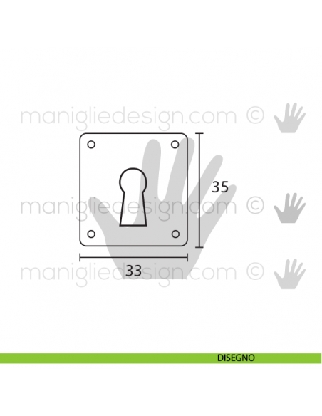 Bocchetta per mobile Metal Style Florence articolo MG7542 disegno
