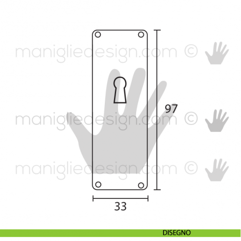 Bocchetta per chiave Metal Style Florence articolo MG8061 disegno
