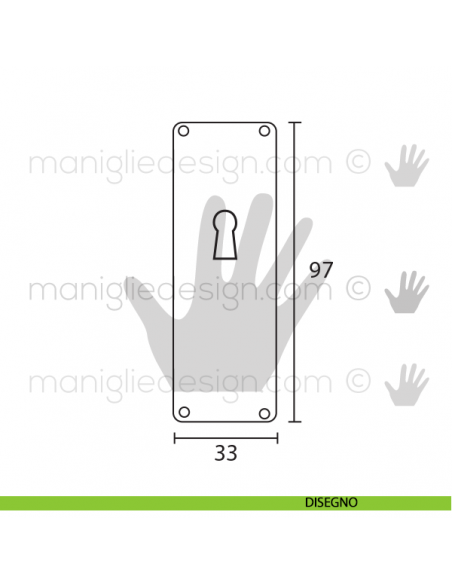 Bocchetta per chiave Metal Style Florence articolo MG8061 disegno