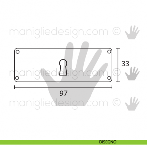Bocchetta per mobile Metal Style Florence misura 97x33 mm MG8059 disegno